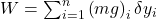 W = \sum_{i=1}^{n} \left(mg\right)_i \delta y_i