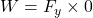 W = F_y \times 0