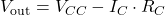 V_{\text{out}} = V_{CC} - I_C \cdot R_C