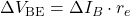 \Delta V_{\text{BE}} = \Delta I_B \cdot r_e 