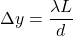 \Delta y = \dfrac{\lambda L}{d}