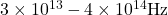 3 \times 10^{13}-4 \times 10^{14} \text{Hz}