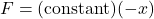 F = (\text{constant})(-x)