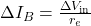 \Delta I_B = \frac{\Delta V_{\text{in}}}{r_e}