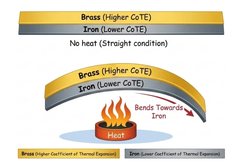 03 - Illustration of Working of Bimetallic Strip _ Why Does a Bimetallic Strip Bend on Heating?