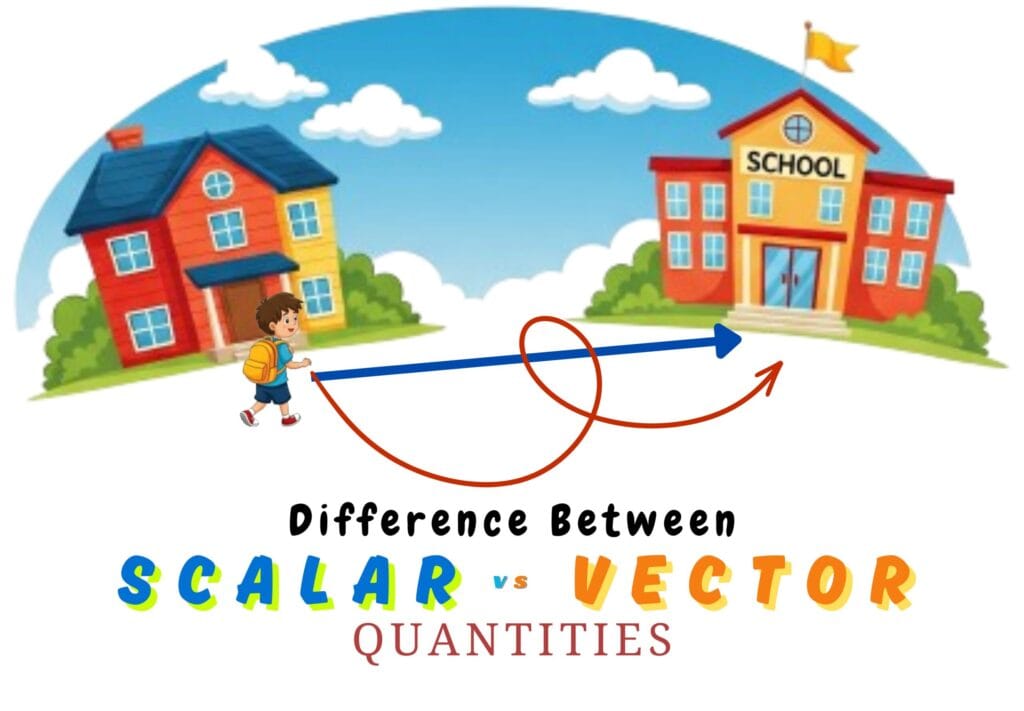 Difference between Scalar vs Vector Quantities | A School Going Kid Illustration