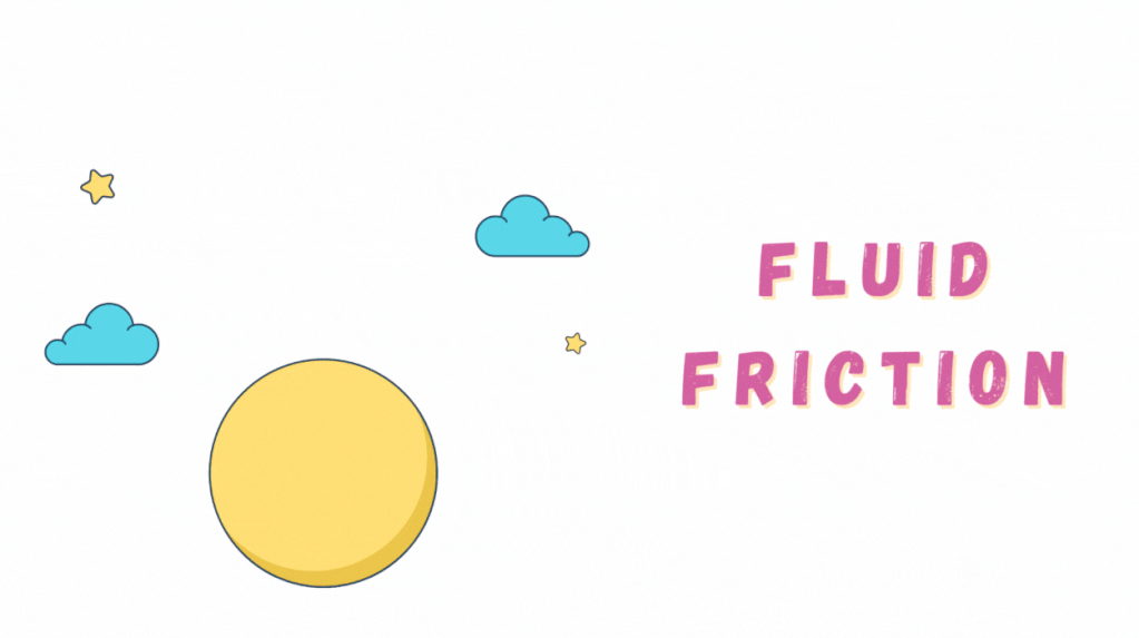 Fluid Friction | GIF Illustration of a Ball Falling Down Under Gravity