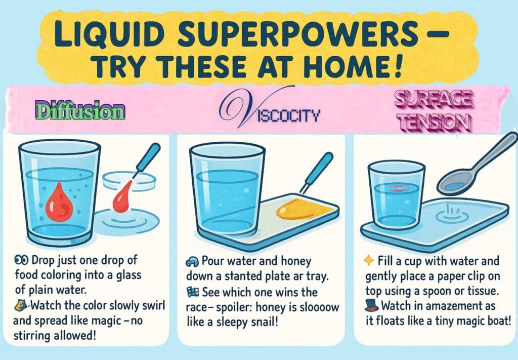 3 Key Characteristics of Liquids - Experimentational Validation for Kids