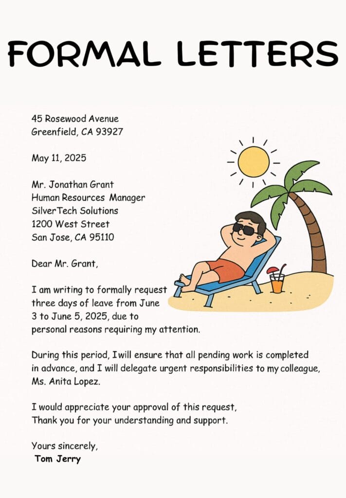 Formal Letter Sample