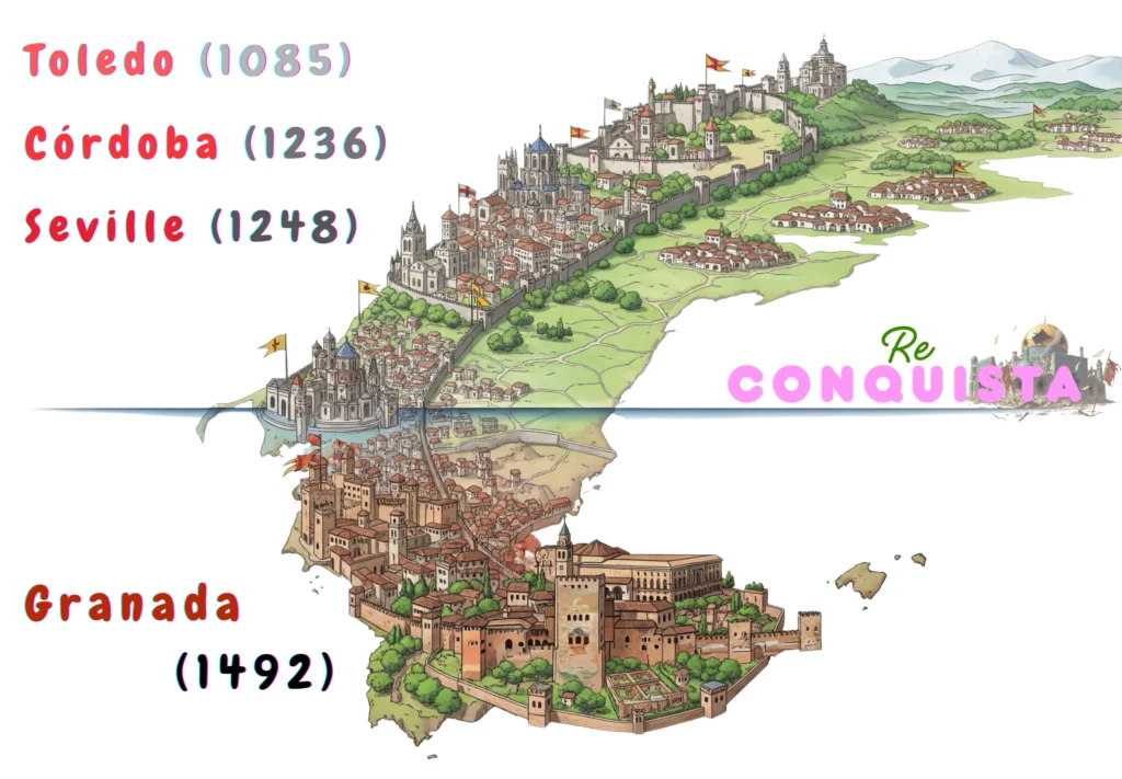 25 - Illustration of the Reconquista and the Fall of Umayyad Caliphate in the Iberian Peninsula