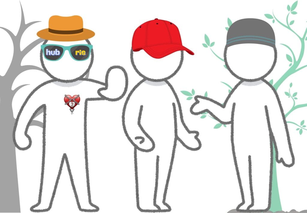 The Disbeliever | Illustration of 3 Stick Figures in Conversation
