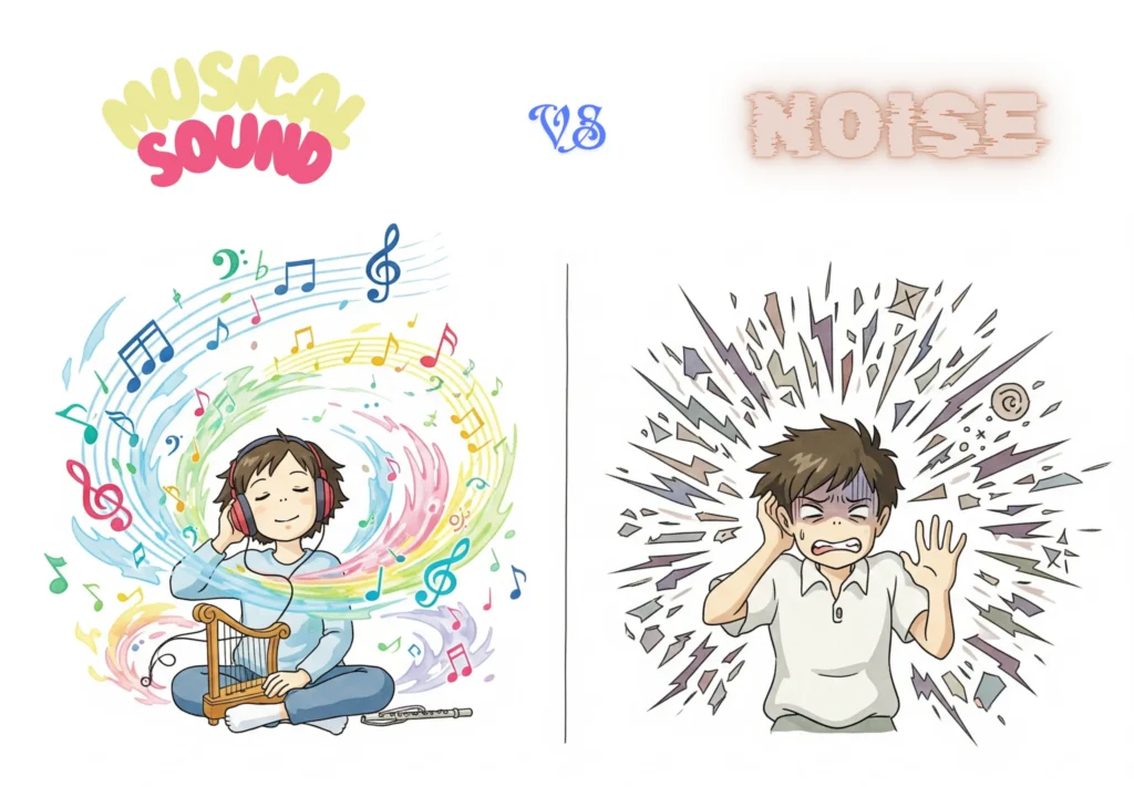 Illustration of Difference between Musical Sound vs Noise