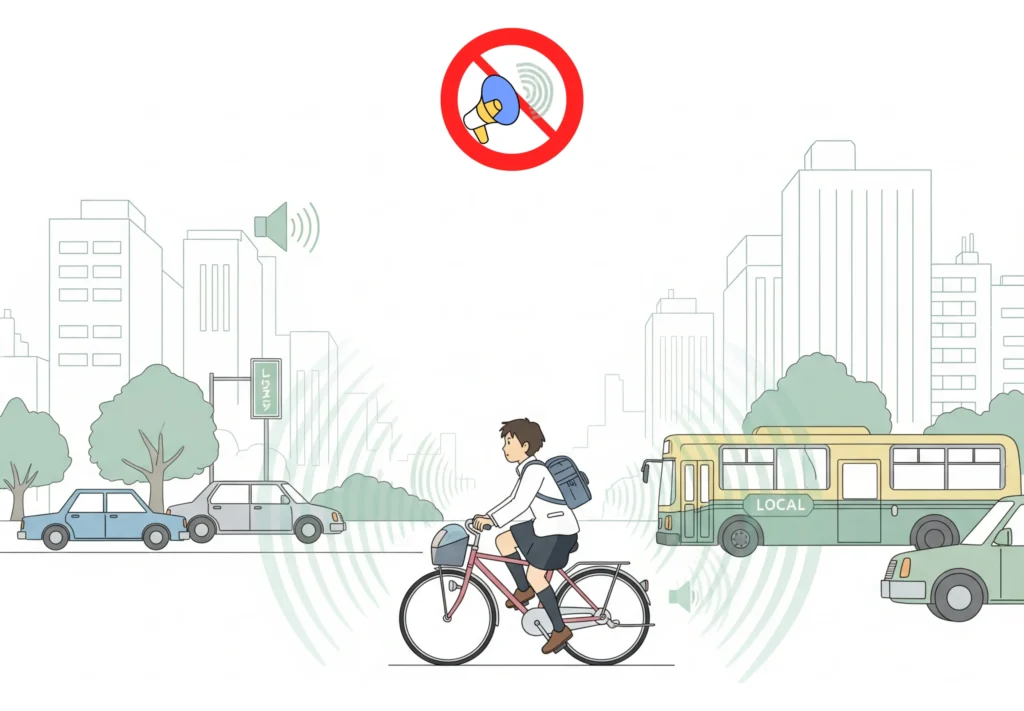 Illustration of Noise Pollution in an Urban Setting