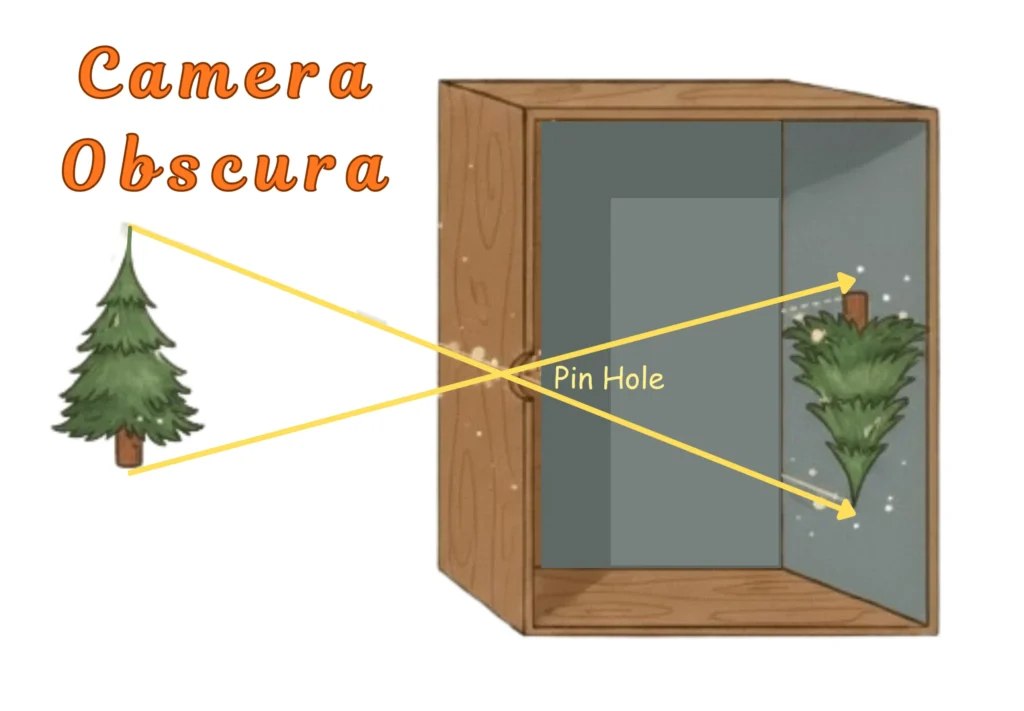 Illustration of Pin Hole Camera (Camera Obscura)