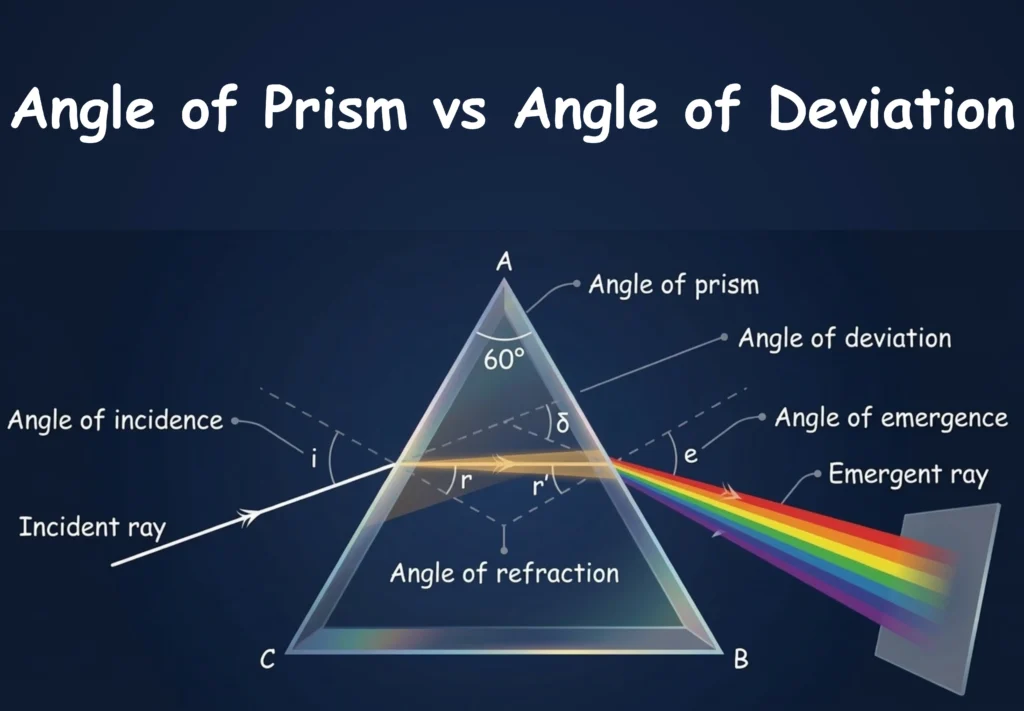 Illustration of Angle of the Prism vs Angle of Deviation
