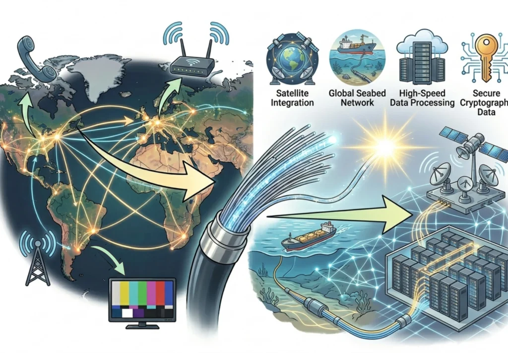 Illustration of Optical Fiber Communication _ Advantages of Optical Fibers