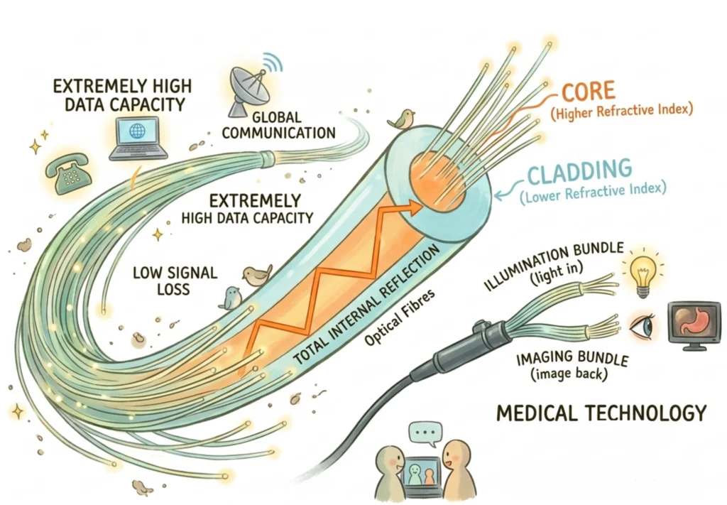 What is an Optical Fibre? _ An Amazing Application of Total Internal Reflection